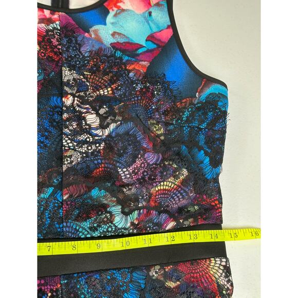 Boston Proper Dress Womens 6 Watercolor Abstract Lace Sheath Artsy Cocktail - Picture 10 of 11